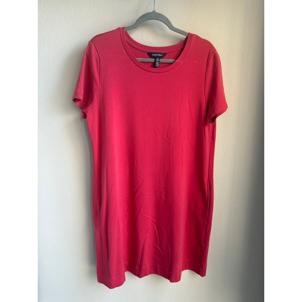Coral Ellen Tracy T-Shirt Dress with Pockets - Size XL